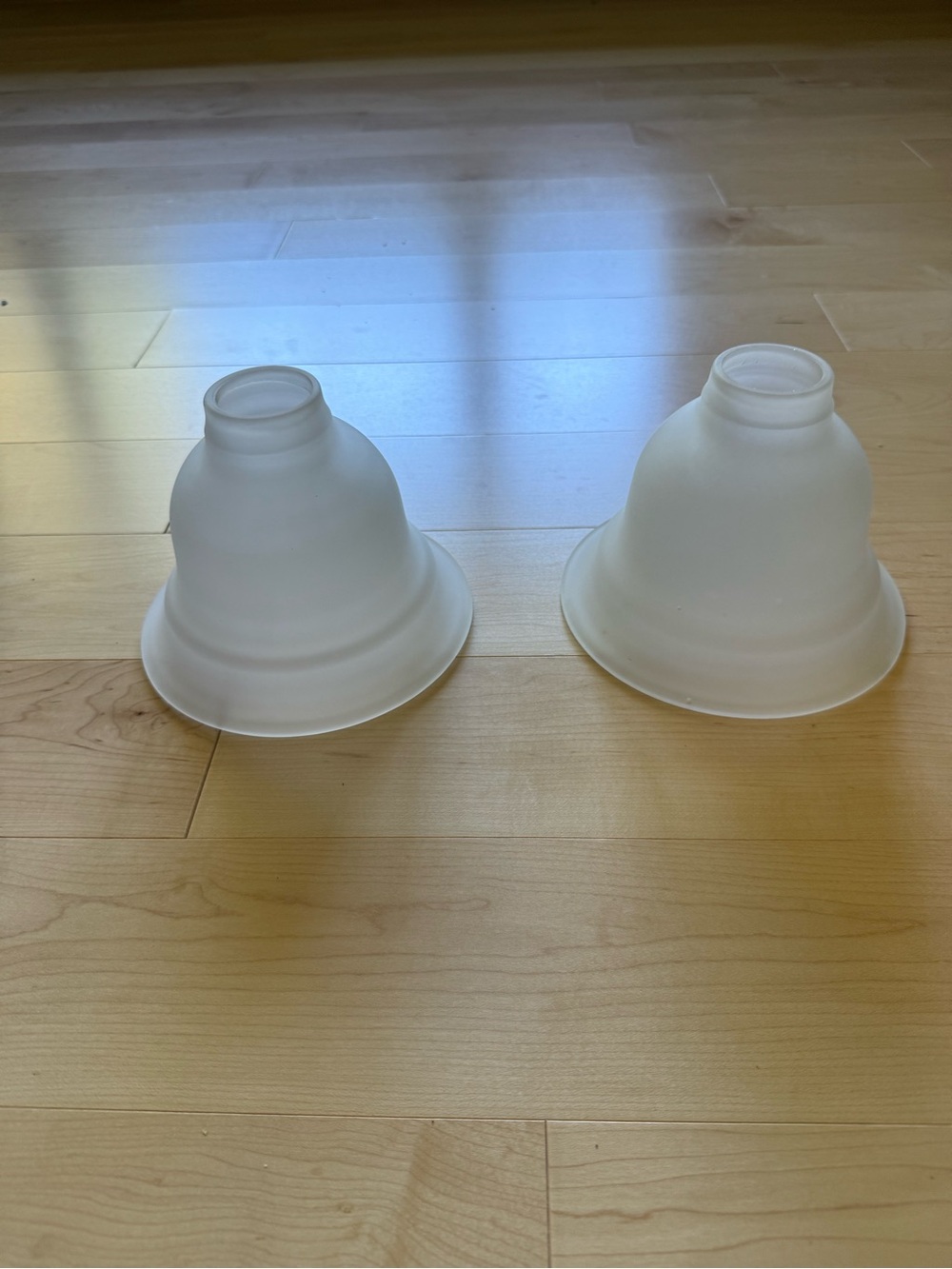 New Frosted Glass Bell-Shade Light Fixture - White b